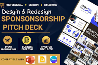 design event sponsorship, business proposal and investor pitch decks