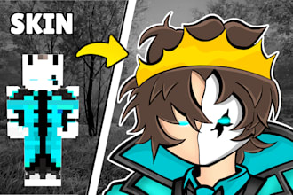 draw a cartoon minecraft pfp according to your skin