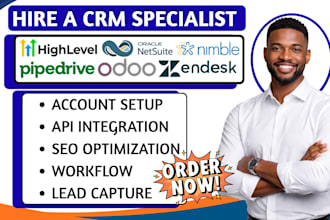 setup gohighlevel pipedrive netsuite odoo crm nimble crm zendesk clio automation