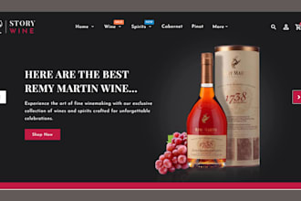 design wine website wine shopify store liquor store   beverages store