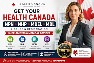 secure your canada npn, nhp license,mdel  mdl for supplements and medical device