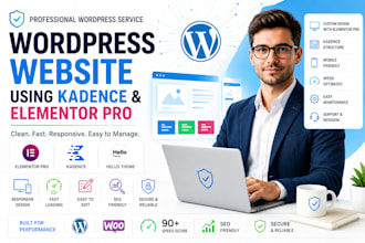 design modern wordpress website using kadence elementor pro divi breakdance
