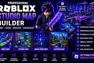 build roblox studio map for obby, tycoon and simulator roblox game