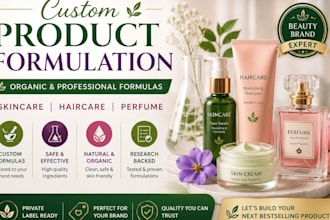 formulate cosmetic skincare products, cream, face wash, haircare product