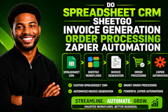 do spreadsheet crm sheetgo invoice generation order processing zapier automation