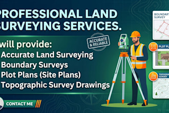 provide accurate land surveying, boundary survey, plot plan, topographic drawing