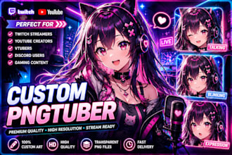create custom pngtuber model or anime png vtuber avatar for streamers