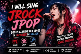 sing jpop song and anime rock opening vocals in japanese and english
