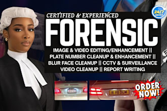 do forensic image and license plate number enhancement, cctv video cleanup