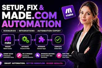 setup fix made com automation scenarios and make com automation expert