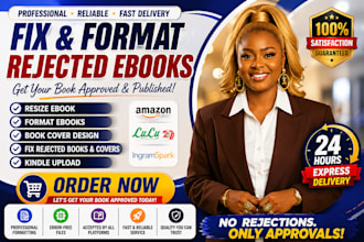fix resize rejected book cover format edit kindle book for lulu kdp upload