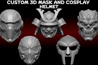 sculpt custom 3d mask 3d helmet model and cosplay armor stl for 3d printing
