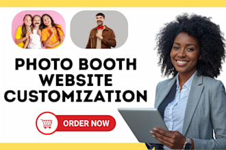 design photobooth party rental template, 360 event booking website online ticket