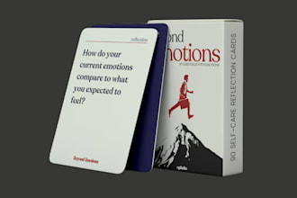 design conversational starter positive affirmation card flash cardbox and mockup