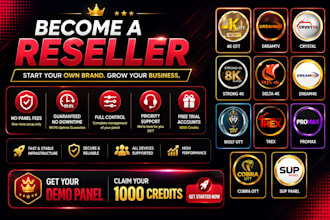 configure your server and reseller panel, dream4k, mega ott, strong8k, lion ott