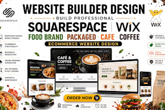 build squarespace wix food brand packaged cafe coffee ecommerce website design