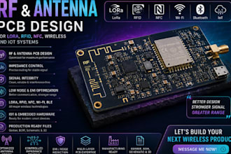 design detailed rf antenna pcb for lora rfid nfc wireless and iot systems