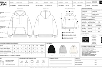 create oversized streetwear tech packs for hoodies cargos and tshirts