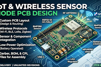 design esp32 esp8266 iot pcb with lora wireless sensor node
