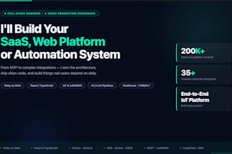 build your custom web platform, saas, automation, or iot systems