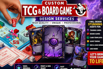 design board game art card game design illustration tcg tarot card box mockup