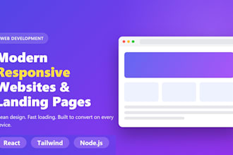 design and develop a modern react landing page that converts