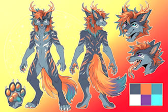 create fursuit reference sheet furry character design furry art furry ref sheet