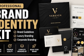 design brand identity kit with logo and brand guidelines