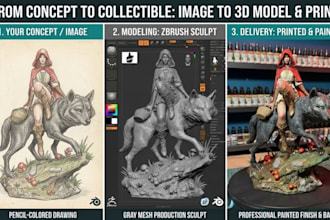convert 2d to 3d model picture to 3d, logo sketch to stl for 3d printing