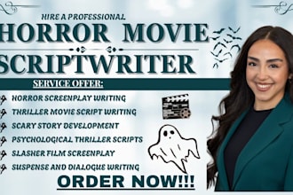 write horror screenplay, scary movie script, screenwriting, thriller film script
