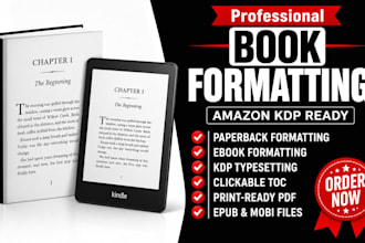 do book formatting typesetting amazon kdp paperback ebook layout design