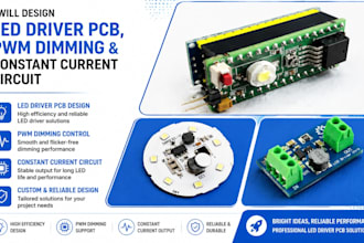 design led driver pcb, pwm dimming and constant circuit