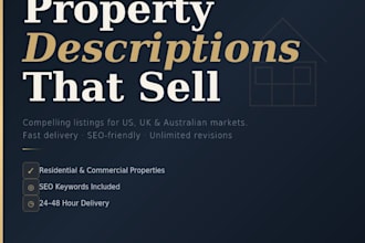 write real estate property descriptions that sell