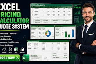 create excel pricing calculator, quote, product cost calculator spreadsheet