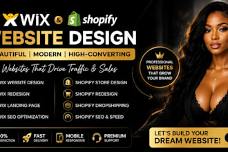 wix website design wix website redesign wix website development shopify store