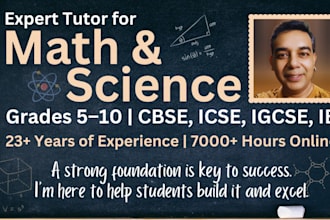 tutor math, physics, chemistry for students till high school