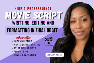 write and format professional movie and film scripts