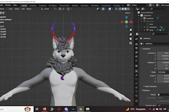edit, fix, rig, and retexture vrchat avatar furry, 3d character, avatar modeling