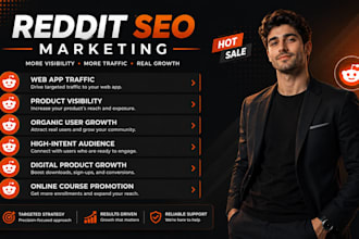 make hq reddit seo post to promote online video course, web app or store product