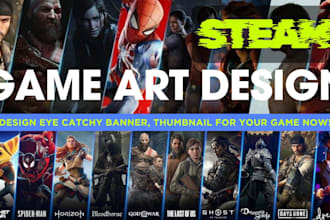 design steam capsule art, game art, game poster, game banner, steam store
