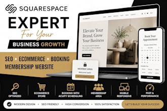 design squarespace booking website ecommerce membership website seo expert