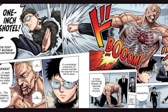 create anime manga comic pages, webtoon illustration and manga comic cover art