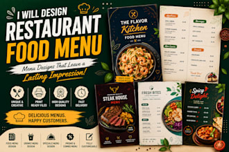 design modern and professional restaurant menu design
