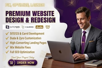 design site123 website redesign or fix site123 website, and optimize site123 SEO