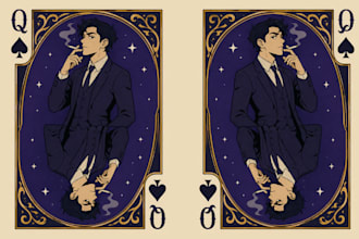 design custom playing cards, tarot cards and card game illustrations