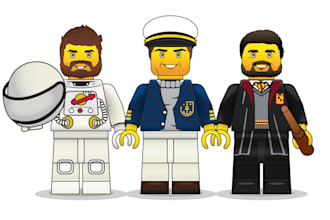 design custom lego minifigure art for brands, gifts and collectors