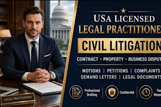 be your civil litigation lawyer for contract, property, and business dispute USA