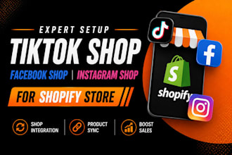 set up tiktok shop, facebook shop, or instagram shop for shopify store