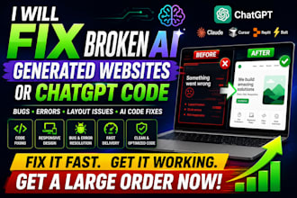 fix broken ai generated websites or chatgpt code bugs fast