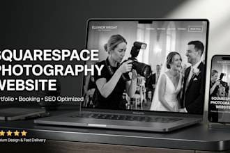 build squarespace photography website design with booking,portfolio and seo